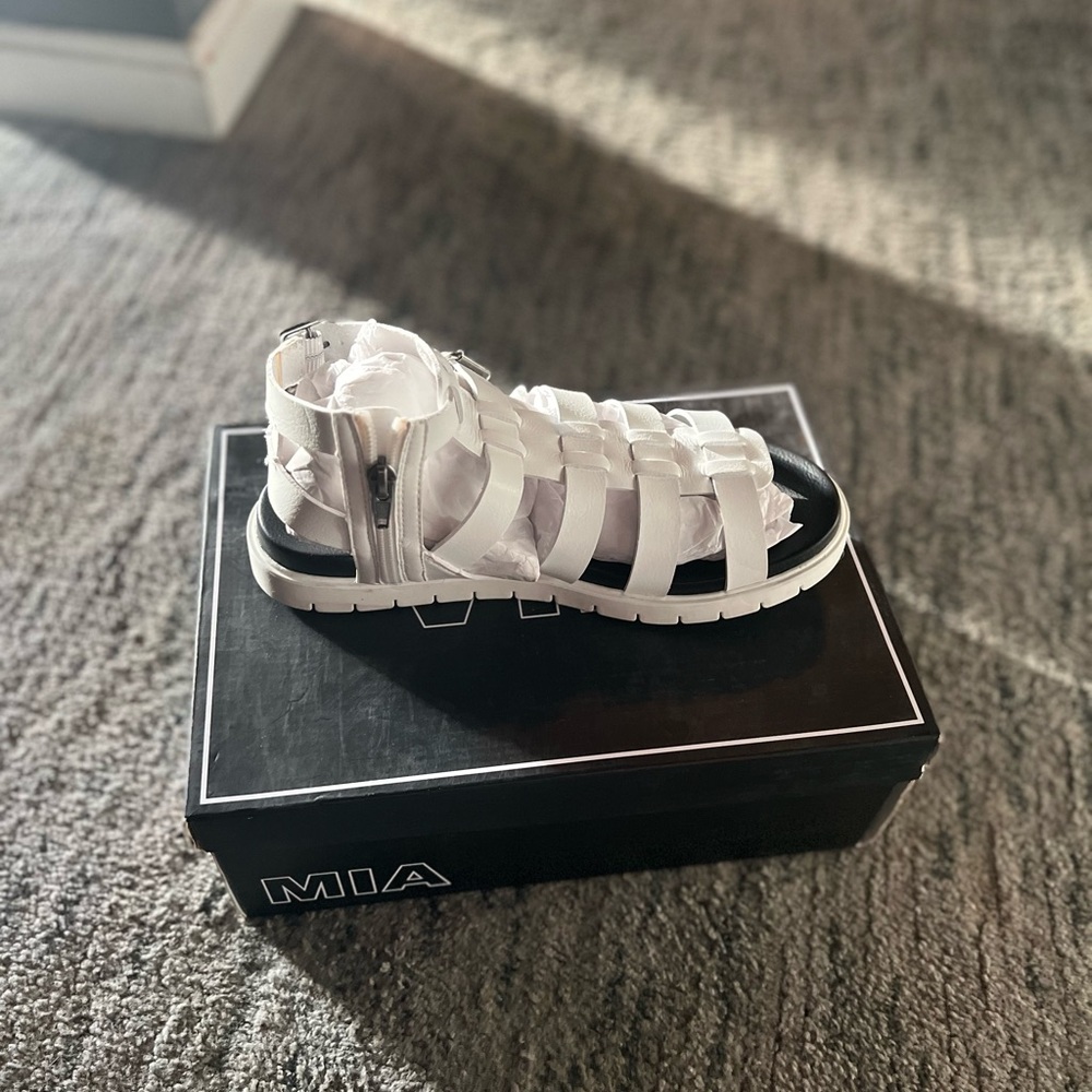 MIA White Gladiator Sandals